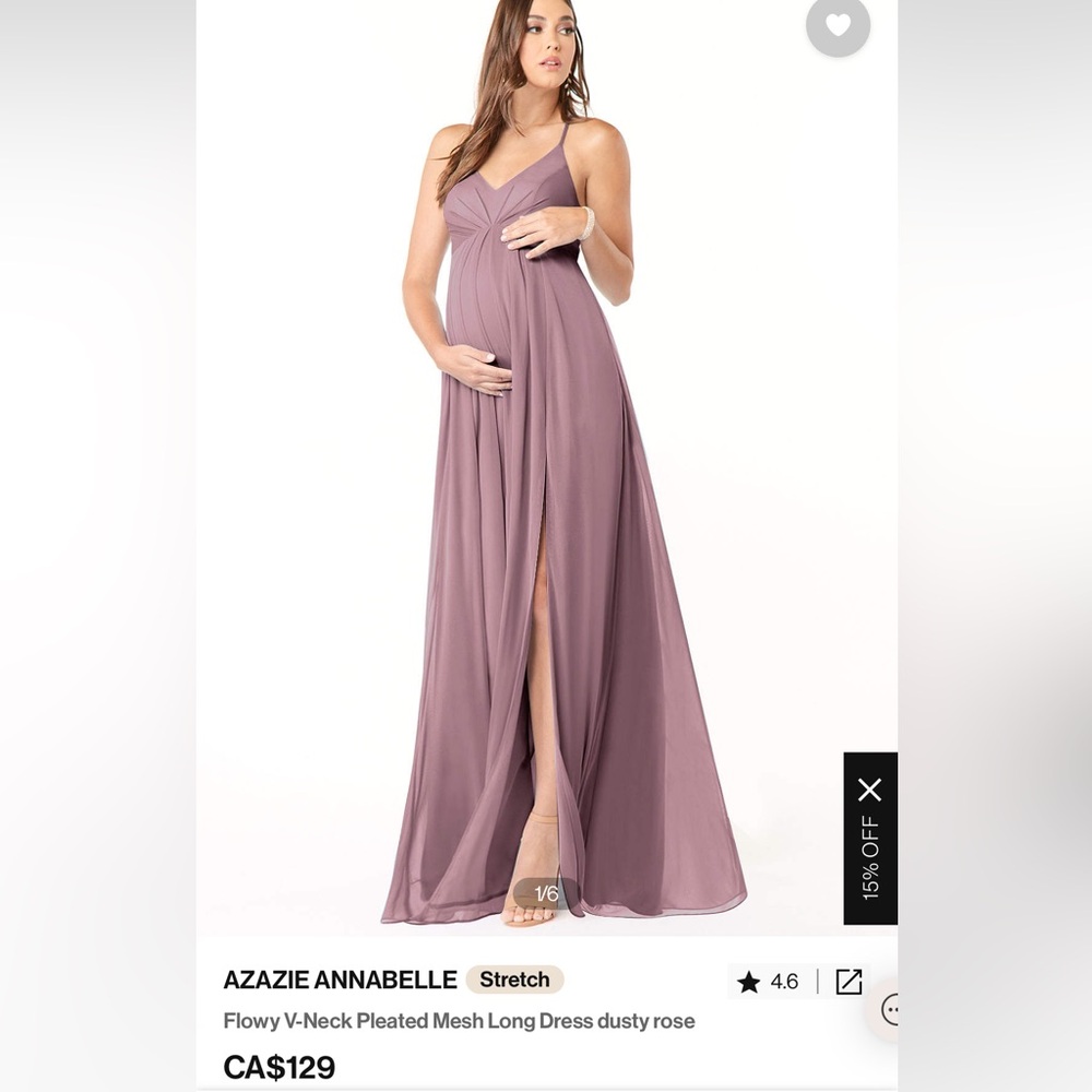 Azazie Bridesmaid Dress, dusty rose - Picture 1 of 3
